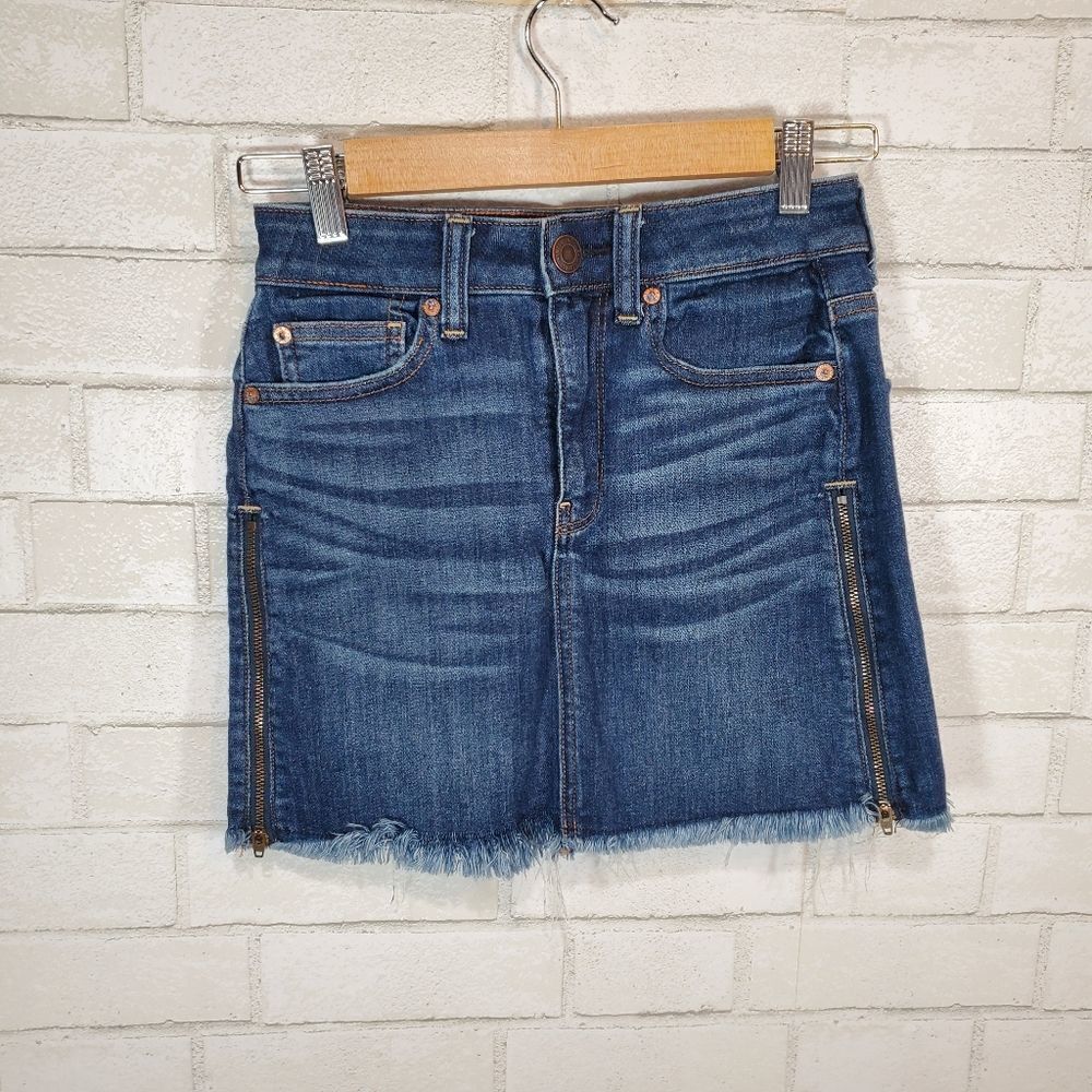AEO high-rise jean mini skirt